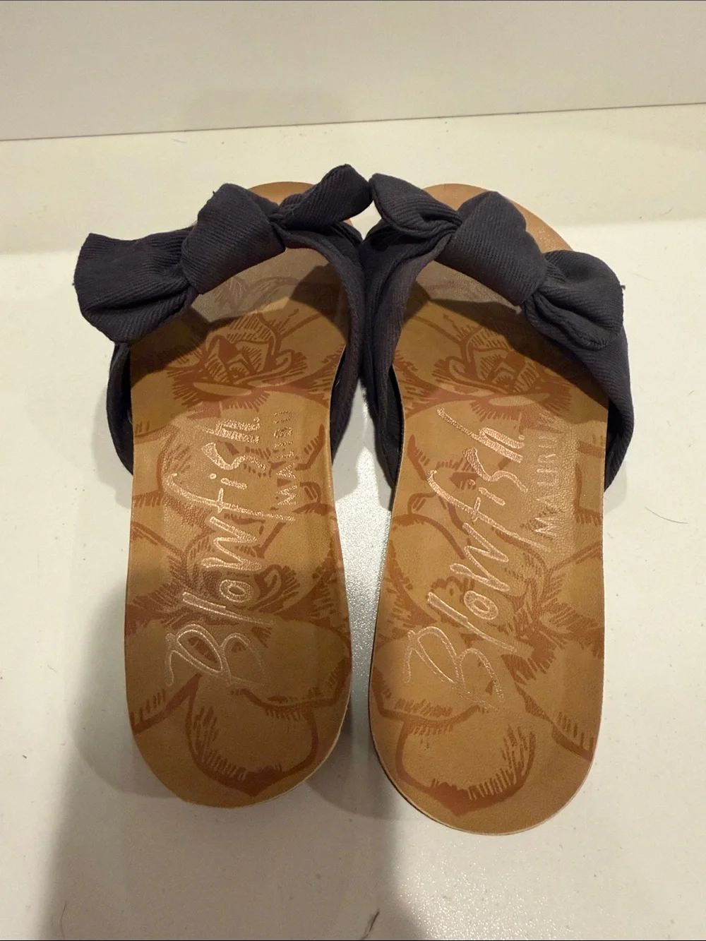 Knotted Slide Sandals in Black - Picture 3 of 4